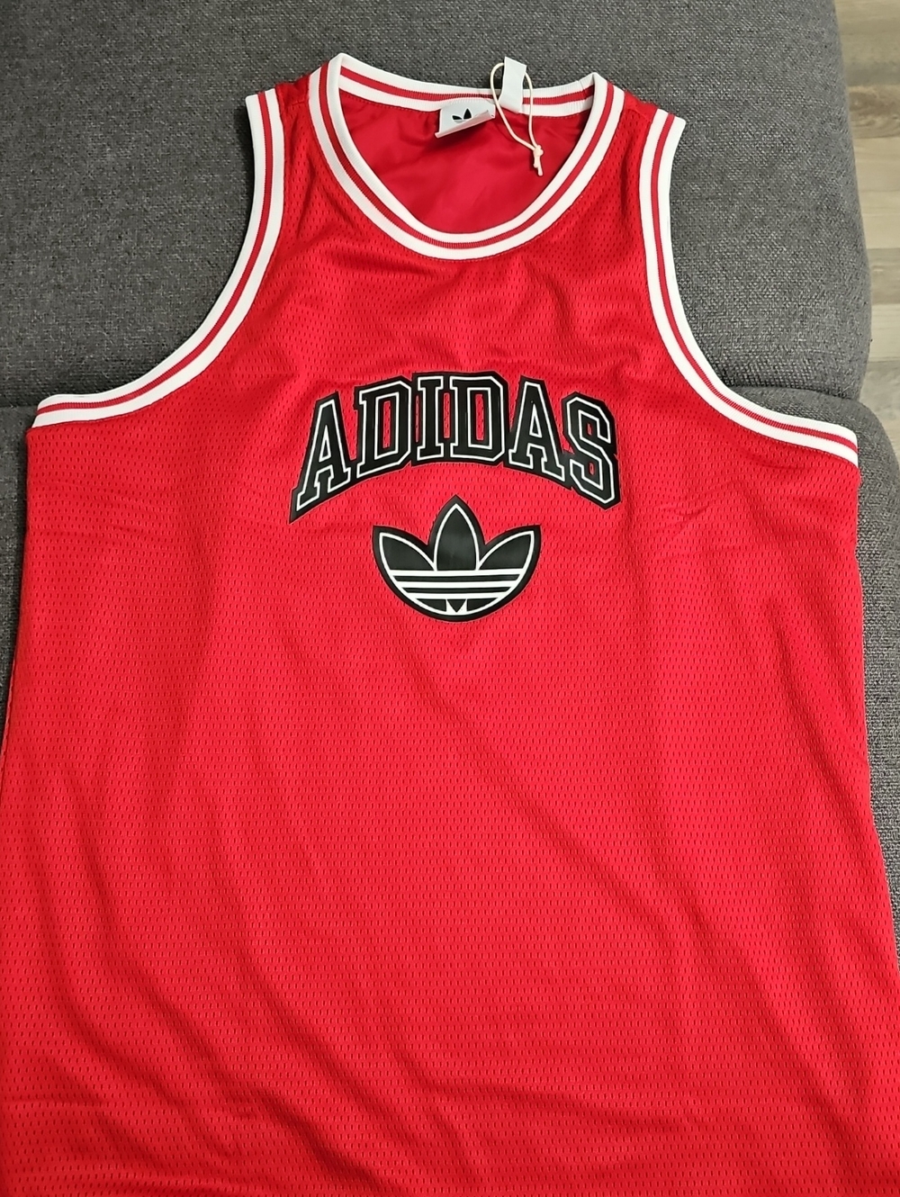 Adidas Kids' Red Sleeveless Jersey Tank